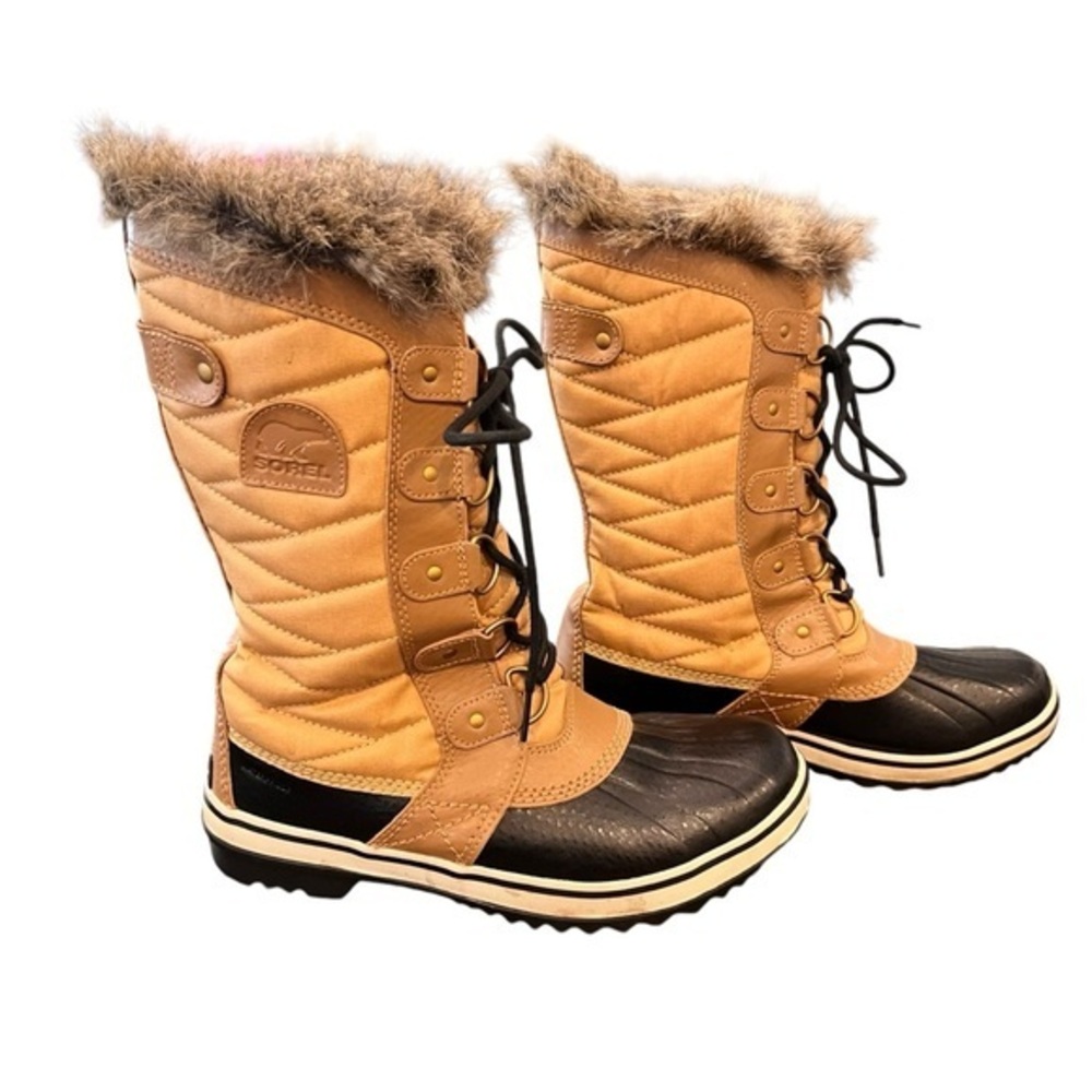 Sorel Women’s 8 TOFONO II WP CURRY FAWN TALL Winter‎ Rain Snow BOOTS Faux Fur